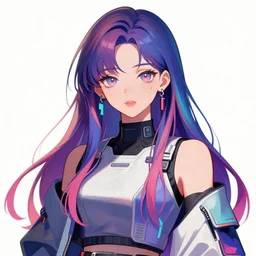 poster woman with futuristic streetwear and long hair, colourful, pretty face, intricate eyes, elegant, Anime by Kuvshinov Ilya, Cushart Krentz and Gilleard James, 4k, HDR, Graphic Design, illustration, Behance  Trending on artstation, award winning