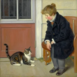 5 dollar cat i found at a garage sale greg rutkowski maxfield parrish eleanor forescue-brickdale howard pyle acrylic painting