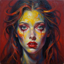 intricate five nirvanic fear, oil on canvas, hdr, high detail, photo realistic, hyperrealism, surrealism, cinematic, matte finish, high contrast, 3 d depth, centered, masterpiece, vivid and vibrant colors, enhanced light effect, enhanced eye detail, artstationhd
