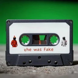 the moon landing was faked, illusion, moon landing but on green screen, evil government, conspiracy, found footage, realistic, cassette