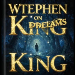 book cover with the title on the top 'Wanderer on Dreams', the author is Stephen King, highly detailed, digital painting, artstation, smooth, sharp focus, illustration, Unreal Engine 5, 8K, art by artgerm and greg rutkowski, glowing lens flares