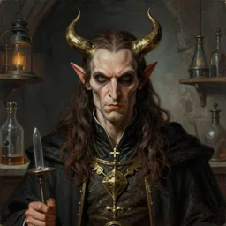 a super detailed illustration portrait painting of an evil alchemist in medieval lab setting, d & d rpg portrait, hires headshot, 4 k, symmetrical, centered, art by tim hildebrandt and frank frazetta and gerald brom
