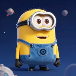 digital art of minions in outer space