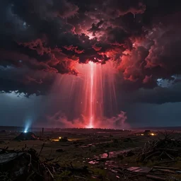 eldrich storm, horrific landscape, desperate lights and colors, hd