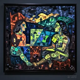 fluorescent microscopy research Picasso guernica
