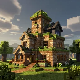 a minecraft house built by Zdzisław Beksiński