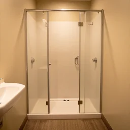 carpeted public bathroom shower with saturation