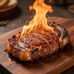 with burning at the steak