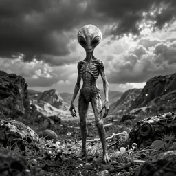 photoshoot die antwoord black and white freaky alien