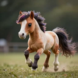 wide angle full body action shot of a hybrid my little pony ( appaloosa horse ), professional, high quality, multi colored mane, 4 k, dof, bokeh, action, dramatic lighting, photorealistic, detailed, hq, photorealism