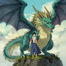 Digital art of an epic dragon from Sweden, by Hayao Miyazaki