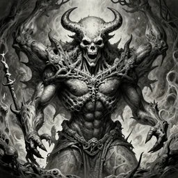 a beautiful illustration of hell, intricate, sharp focus, illustration, highly detailed, digital painting, concept art, matte, art by wlop and artgerm and greg rutkowski and alphonse mucha, masterpiece