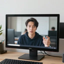 if a computer monitor could see a person on their computer