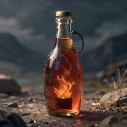 closeup shot of a molotov, dreamlike digital illustration by greg rutkowski