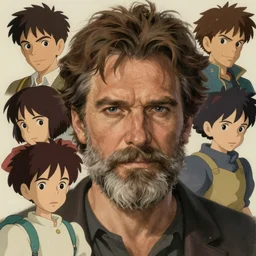 the actor francois cluzet with a grey beard, art by studio ghibli and j. c. leyendecker and greg rutkowski and artgerm and aenaluck, portrait, highly detailed, digital painting, headshot, trending on artstation, concept art, sharp focus, illustration