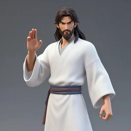 Jesus as anime character posing ready to fight