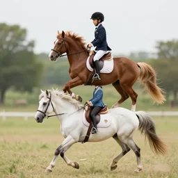 a pony riding a pony riding a pony riding a pony, all stacked in eachother, it's pony all the way up