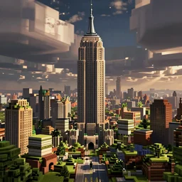 new york in the style of minecraft