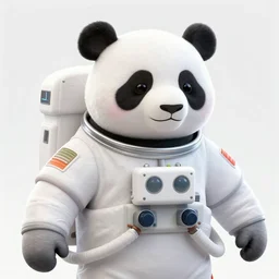 panda as an astronaut, anime digital art