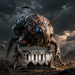 head of insectoid monster from doom