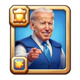 joe biden as a clash royal e card.