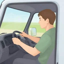 a person driving a truck, wikihow