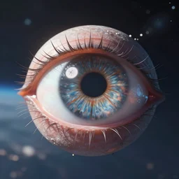 an eye floating in space, sci-fi, detailed, high quality, digital art, artstation, 8k