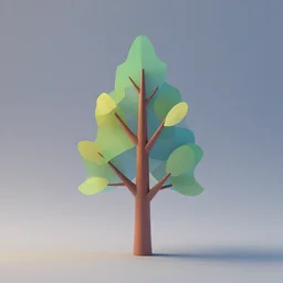 tree but minimalistic 3 d concept art by frank stella, gilleard james, whalen tom, colorful, octane render, vray, depth of field, trending on artstation, minimalism