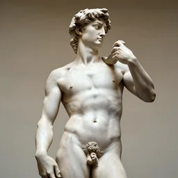 muscular bird statue, sculpted by michelangelo