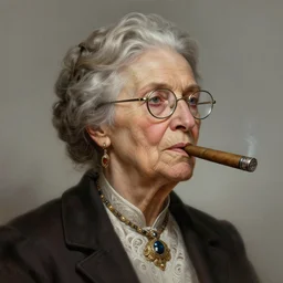 old northern woman portrait, cigarillo, glasses, fantasy, intricate, elegant, highly detailed, digital painting, artstation, concept art, smooth, sharp focus, illustration, art by afshar petros and krenz cushart and artem demura and tony sandoval