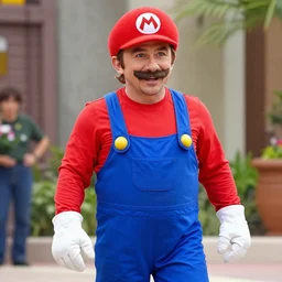 a photo of actor chris pratt in a mario costume