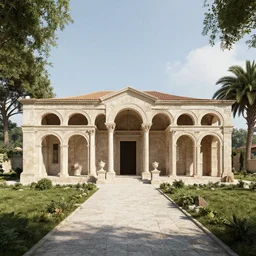 an archviz render of a Roman Villa