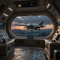 Prometheus spaceship interior, evening, detailed matte painting, Lisa Gonzalez, Artstation