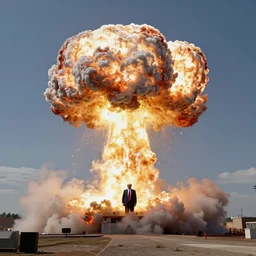 Donald Trump in the form of a nuclear explosion