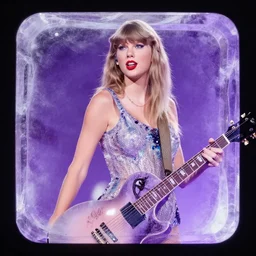 Taylor Swift made of purple ice