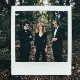 vogue giallo photoshoot in abandoned forest by annie liebovitz, fritz lang, and beksinski, cursed polaroid, 3 5 mm