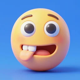 new emoji of biting your lip, 3d render, octane render