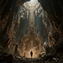 descent through nadurrah's lair, hyper realism, cinematic shot, volumetric lighting, dramatic ambient lighting, epic composition, fine details, octane render, unreal engine, 8 k, concept art, 3 d render, digital art, deviantart artstation, ray tracing, intricate complexity, extremely detailed, very sharp, in the style of jason felix by steve argyle by tyler jacobson by peter mo
