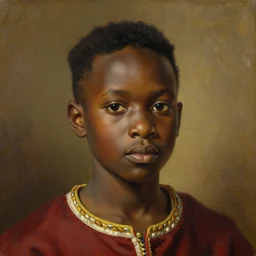 facial portrait of the young king of kenya, oil on canvas by william sydney mount, 1 8 7 7