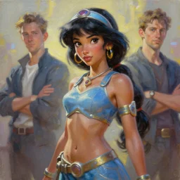 princess jasmine, cyberpunk, oil painting, sunlit, paint texture, digital painting, highly detailed, artstation, sharp focus, illustration, concept art, ruan jia, charlie bowater, tom bagshaw, norman rockwell