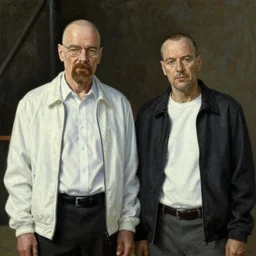 classic painting of walt and jesse from breaking bad
