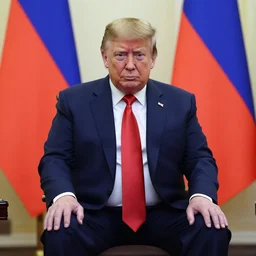 trump sitting on putin's lap