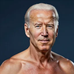 award winning beautiful portrait commission art of a muscular shirtless male Joe Biden from Dragon Ball Z beautiful attractive detailed face wearing workout clothes at the gym. Character design by charlie bowater, ross tran, artgerm, and makoto shinkai, detailed, inked, western comic book art