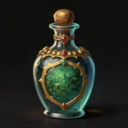 a potion bottle, rpg, digital art, dark background, runescape