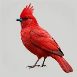 an awesome bird with red feathers, in the style of dario gamborg by fabio ermon by thiago vilela and jeremie bellegarrigue by mariano gomez by gregor bischoff