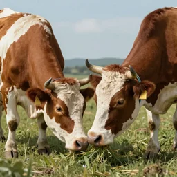a cow eating another cow, highly detailed, fantasy art