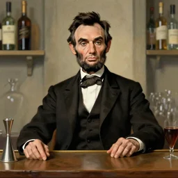 abraham lincoln as a bartender by norman rockwell