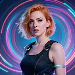 portrait shot of christina hendricks in cyberpunk 2 0 7 7, matte painting concept art, midjourney, beautifully backlit, swirly vibrant color lines, cinematic aesthetic, intricate, elegant, highly detailed, centered, digital painting, artstation, concept art, smooth, sharp focus, illustration, by ilya kuvshinov, artgerm, darius zawadzki and zdizslaw beksinski