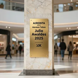a marble pillar in a mall, blur background, photography, award winning, 4 k