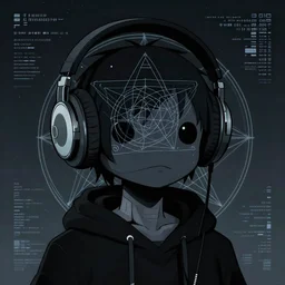 toad wearing headphones, ryuta ueda artwork, breakcore, style of jet set radio, y 2 k, gloom, space, cel - shaded art style, sacred geometry, data, minimal, code, cybernetic, dark, eerie, cyber